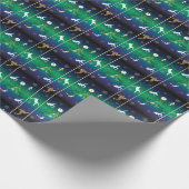 Soccer Spieler Weihnachten Snowflake Muster Geschenkpapier (Ecke)