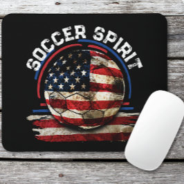 Soccer Spirit USA, Soccer Player Usa Patriotism Mousepad
