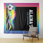 SOCCER Sports Bar Bat Mitzvah Foto-Op Hintergrund Wandteppich (Beispiel (Horizontal))