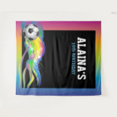 SOCCER Sports Bar Bat Mitzvah Foto-Op Hintergrund Wandteppich (Vorderseite (Horizontal))