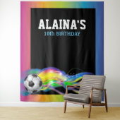 SOCCER Sports Bar Bat Mitzvah Foto-Op Hintergrund Wandteppich (Beispiel)