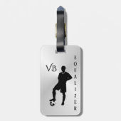 Soccer  / Sports Design Monogram Gepäckanhänger (Rückseite vertikal)