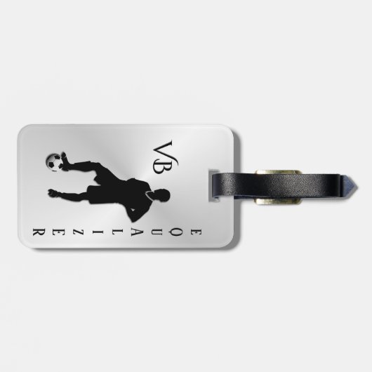 Soccer / Sports Design Monogram Gepäckanhänger (Rückseite horizontal)