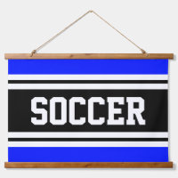SOCCER Sporty Bright Blue Schwarz-weiß Stripes