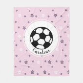 Soccer Star Girls Personalisiert Niedliches rosa M Fleecedecke (Vorderseite)