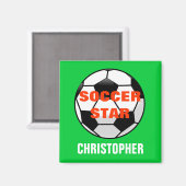 Soccer Star Personalisiert Magnet (Vorderseite/Rückseite)