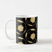 Soccer Star Personalisiert Name Black and Gold Kaffeetasse (Links)