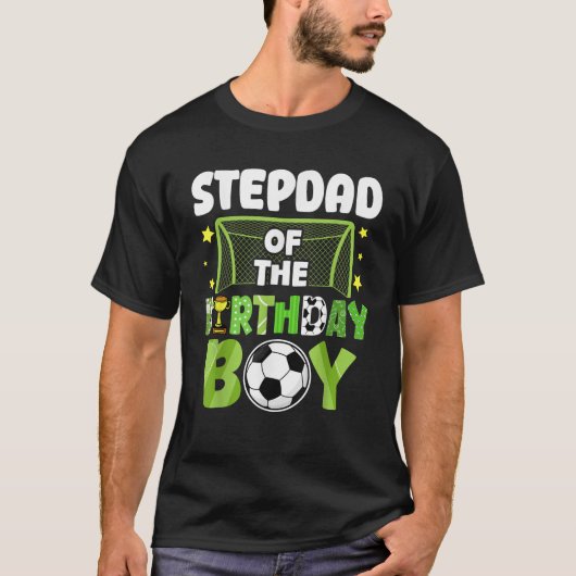 Soccer Stepdad Birthday Boy Party Soccer Family Ma T-Shirt (Vorderseite)