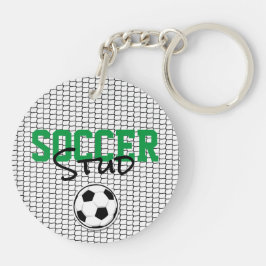 SOCCER STUD Ball Net Sport Schwarz-weiß Grüner Spa Schlüsselanhänger