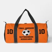 Soccer Team Coach Player Orange Black Personalized Duffle Bag (Vorderseite)