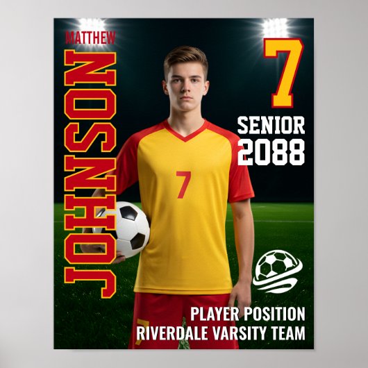 Soccer Team Custom Senior Night Photo Sports Poster (Vorne)