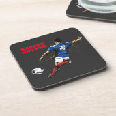 Soccer Team Player Hard plastic coaster Getränkeuntersetzer (Linke Seite)