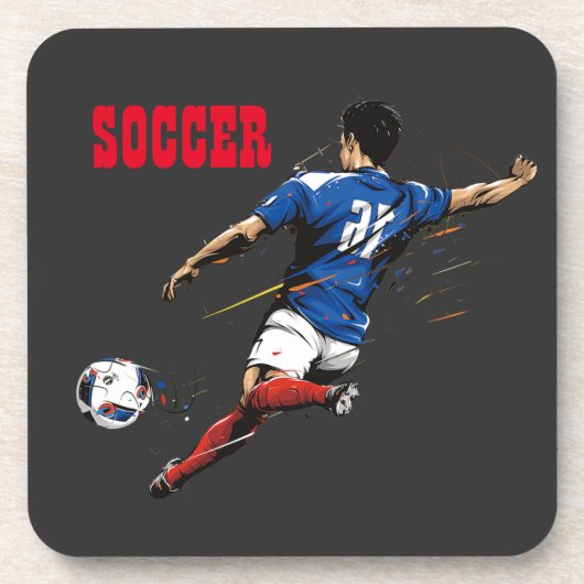 Soccer Team Player Hard plastic coaster Getränkeuntersetzer (Vorderseite)
