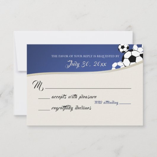 Soccer Theme Response Card RSVP Karte (Vorderseite)