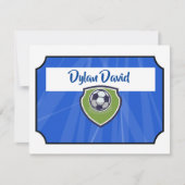 SOCCER TICKET Bar Bat Mitzvah Danke, dass Sie Kart Einladung (Vorderseite)