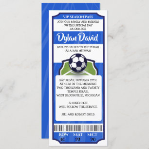 SOCCER TICKET Bar Bat Mitzvah Einladung