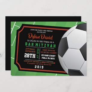 SOCCER TICKET Bar Bat Mitzvah Einladung