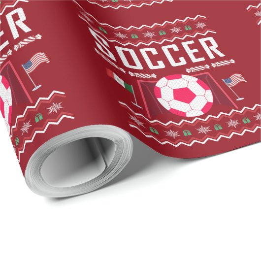 Soccer Ugly Weihnachtskraut Geschenkpapier (Rolleneckpunkt)