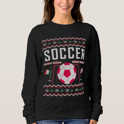 Soccer Ugly Weihnachtskraut Sweatshirt (Vorderseite)
