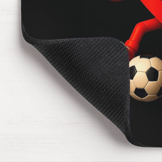 Soccer Valentines Day Cute Funny Heart Boys Girls  Mousepad (Ecke)