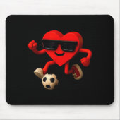 Soccer Valentines Day Cute Funny Heart Boys Girls  Mousepad (Vorne)