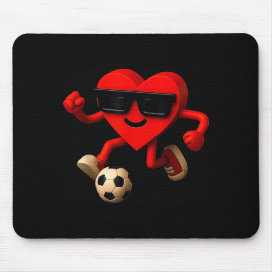 Soccer Valentines Day Cute Funny Heart Boys Girls  Mousepad (Vorne)