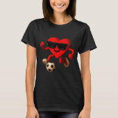 Soccer Valentines Day Cute Funny Heart Boys Girls T-Shirt (Vorderseite)