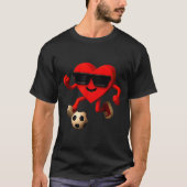Soccer Valentines Day Cute Funny Heart Boys Girls  T-Shirt (Vorderseite)