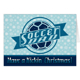 Soccer Vater Blue Design Weihnachtskarte