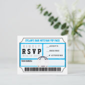 SOCCER VIP REPLY CARD Bar Bat Mitzvah Einladung (Stehend Vorderseite)