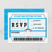 SOCCER VIP REPLY CARD Bar Bat Mitzvah Einladung (Vorne/Hinten)