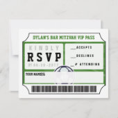 SOCCER VIP REPLY CARD Bar Bat Mitzvah Einladung (Vorderseite)