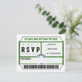 SOCCER VIP REPLY CARD Bar Bat Mitzvah Einladung (Stehend Vorderseite)
