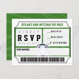 SOCCER VIP REPLY CARD Bar Bat Mitzvah Einladung