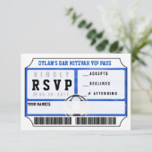SOCCER VIP REPLY CARD Bar Bat Mitzvah Einladung (Stehend Vorderseite)