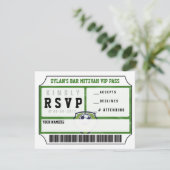 SOCCER VIP REPLY CARD Bar Bat Mitzvah Einladung (Stehend Vorderseite)