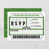 SOCCER VIP REPLY CARD Bar Bat Mitzvah Einladung (Vorne/Hinten)