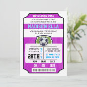 SOCCER VIP TICKET Bat Mitzvah Einladung (Stehend Vorderseite)