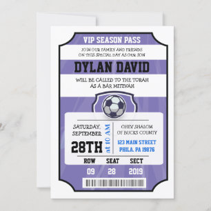 SOCCER VIP TICKET Lila Bat Mitzvah Einladung