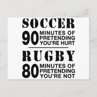 Soccer Vs Rubgy Postkarte
