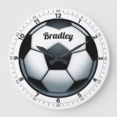 Soccer Wall Clock Große Wanduhr (Vorderseite)