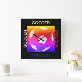 Soccer Wall Clock Quadratische Wanduhr (Zuhause)