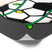 Soccer With Santa Hat Funny Christmas Xmas Gift  Poster (Ecke)