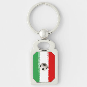 Soccerball mit iranischer Flagge Schlüsselanhänger