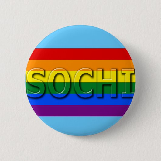 SOCHI-Gay Pride-Flagge Button (Vorderseite)