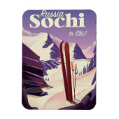 Sochi Russland Skifahrerposter Magnet (Vertikal)