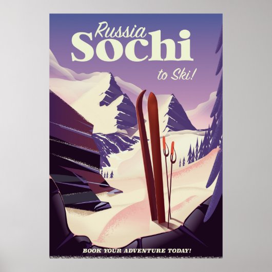 Sochi Russland Skifahrerposter Poster (Vorne)