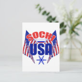 Sochi USA Snowflake Postkarte (Stehend Vorderseite)