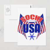 Sochi USA Snowflake Postkarte (Vorne/Hinten)