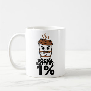 Social Battery 1% Tasse Lustiges Introvertiertenge